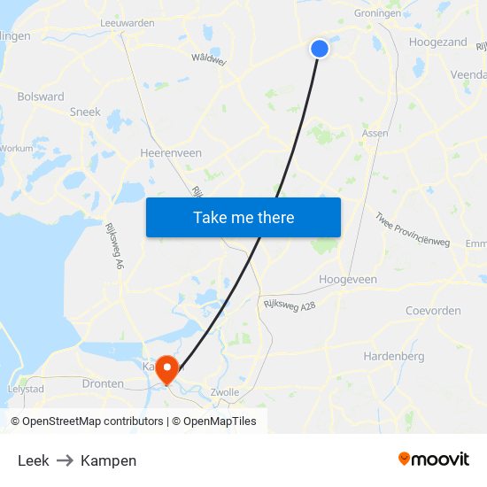 Leek to Kampen map