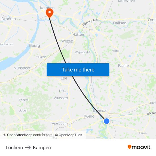 Lochem to Kampen map