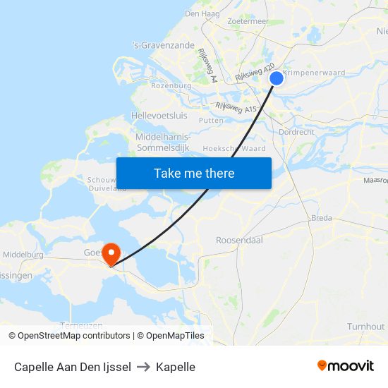 Capelle Aan Den Ijssel to Kapelle map