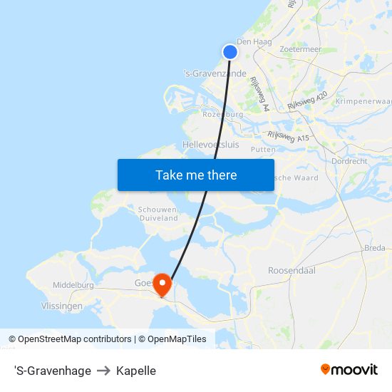 'S-Gravenhage to Kapelle map