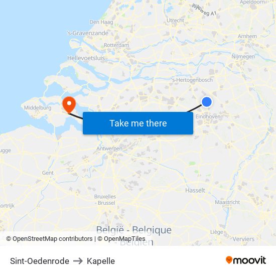 Sint-Oedenrode to Kapelle map