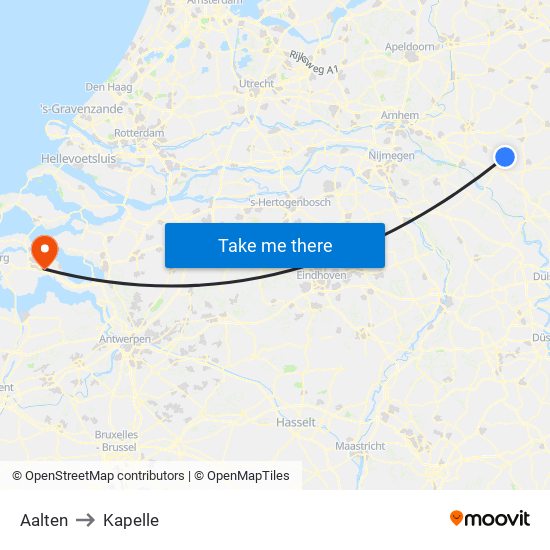 Aalten to Kapelle map