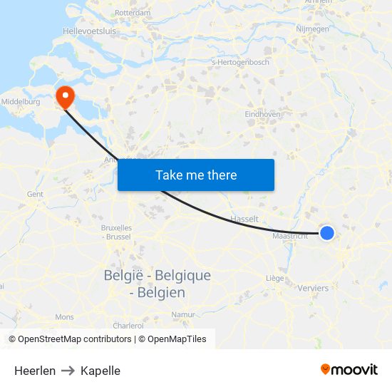 Heerlen to Kapelle map