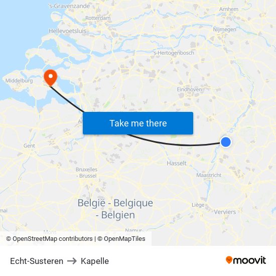 Echt-Susteren to Kapelle map