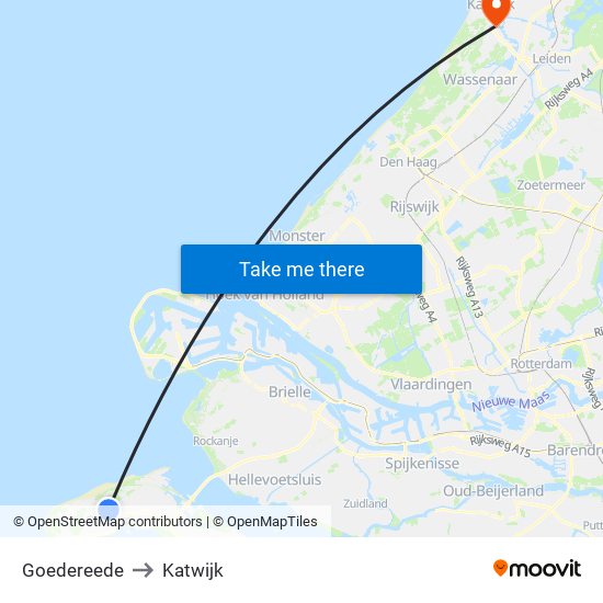 Goedereede to Katwijk map