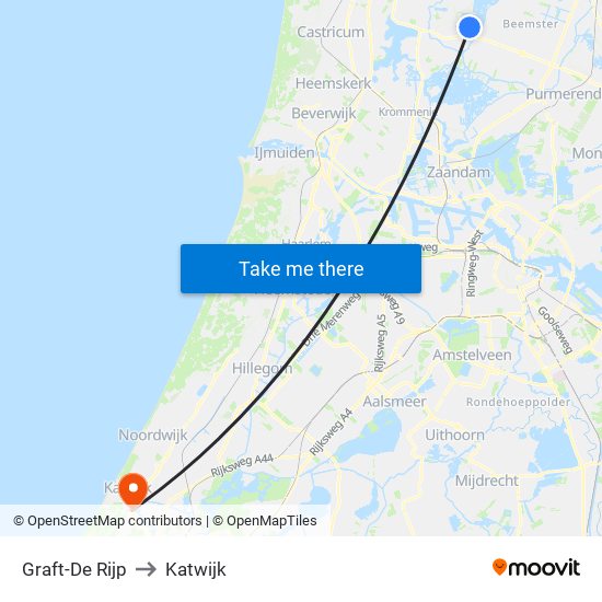 Graft-De Rijp to Katwijk map