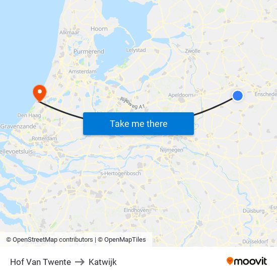 Hof Van Twente to Katwijk map