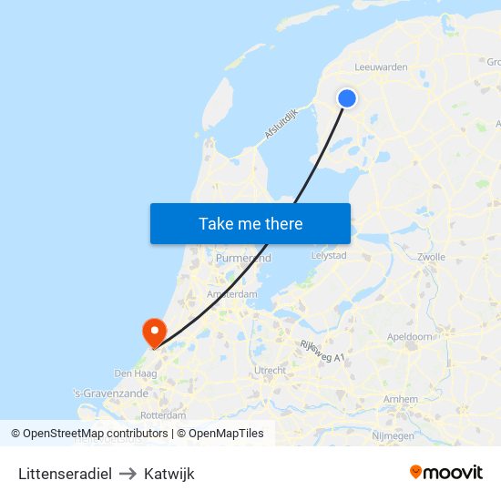 Littenseradiel to Katwijk map