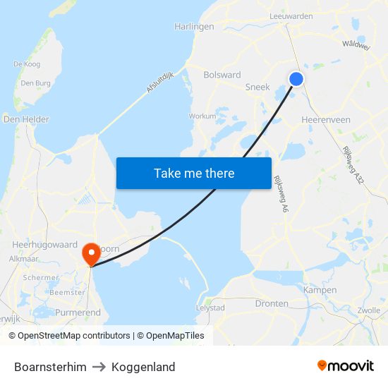 Boarnsterhim to Koggenland map