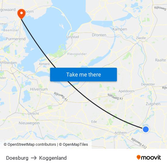 Doesburg to Koggenland map