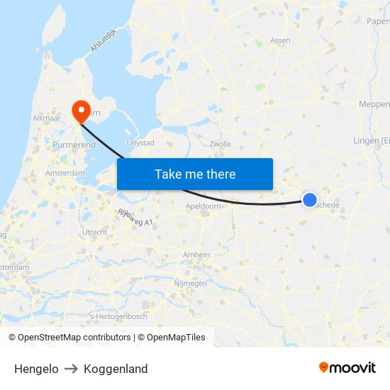 Hengelo to Koggenland map