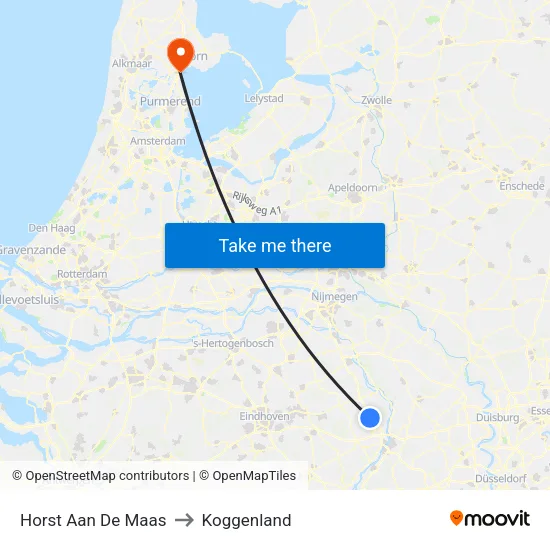 Horst Aan De Maas to Koggenland map