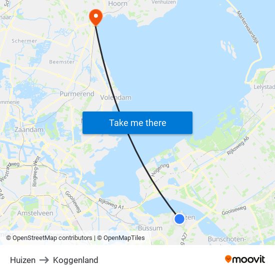 Huizen to Koggenland map