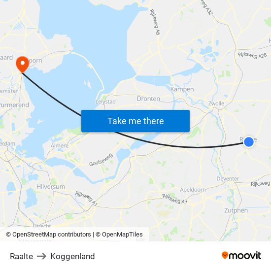 Raalte to Koggenland map