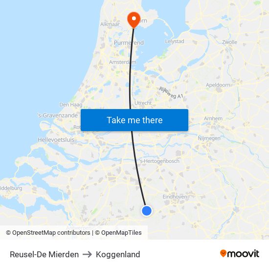 Reusel-De Mierden to Koggenland map