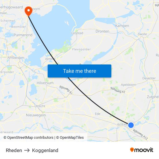 Rheden to Koggenland map