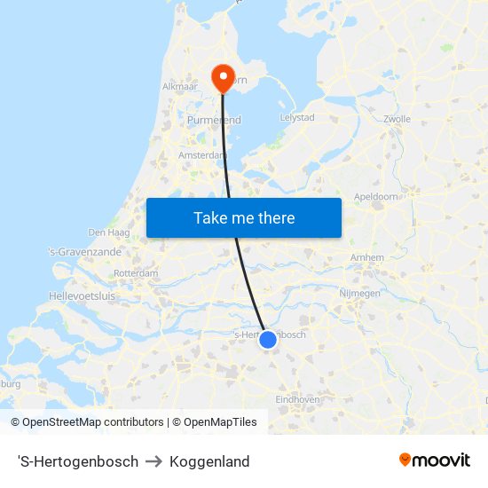 'S-Hertogenbosch to Koggenland map