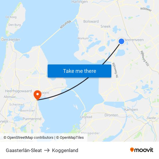 Gaasterlân-Sleat to Koggenland map