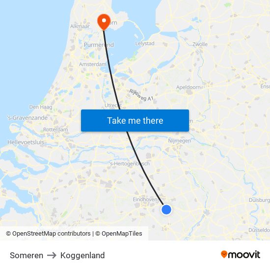 Someren to Koggenland map