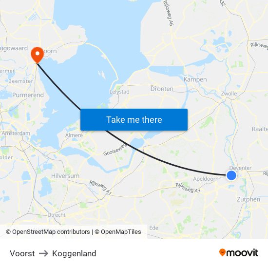 Voorst to Koggenland map