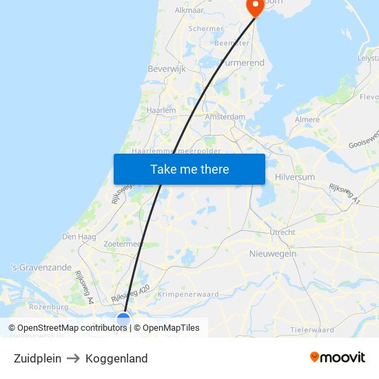 Zuidplein to Koggenland map