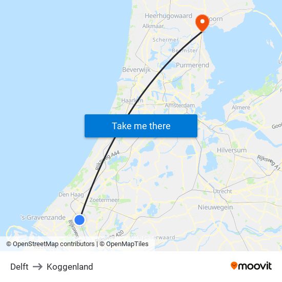 Delft to Koggenland map