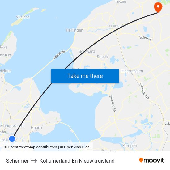 Schermer to Kollumerland En Nieuwkruisland map