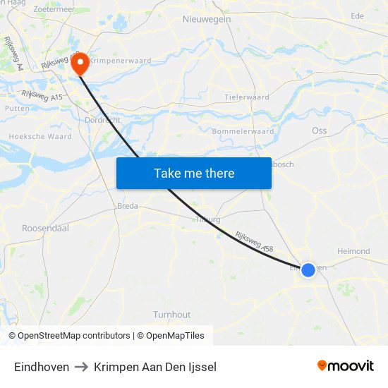 Eindhoven to Krimpen Aan Den Ijssel map