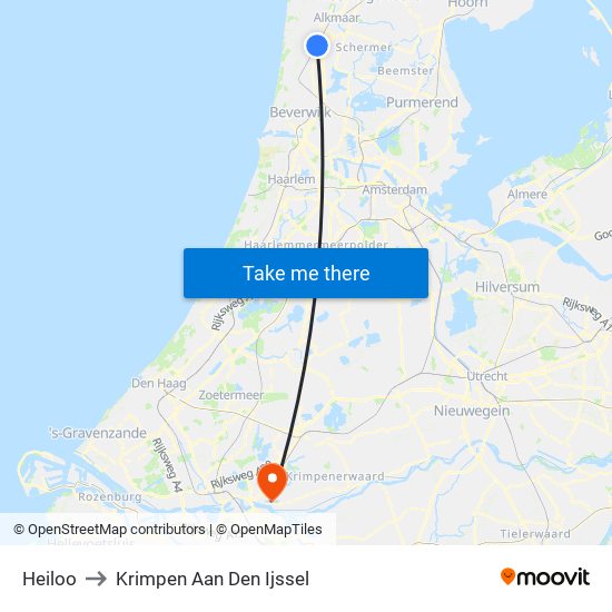 Heiloo to Krimpen Aan Den Ijssel map