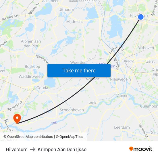 Hilversum to Krimpen Aan Den Ijssel map