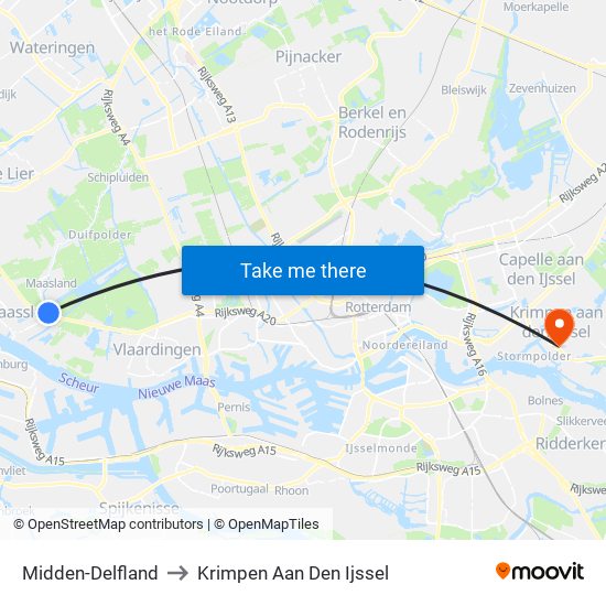 Midden-Delfland to Krimpen Aan Den Ijssel map