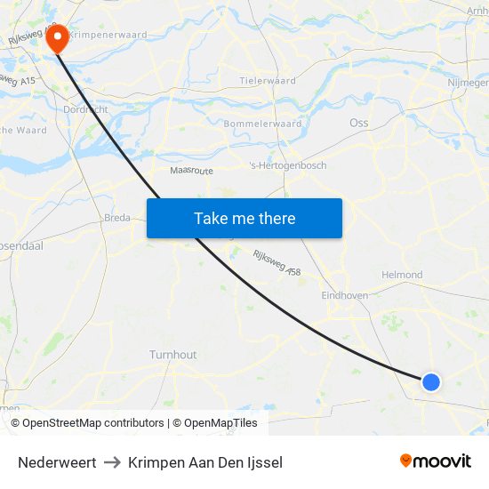 Nederweert to Krimpen Aan Den Ijssel map