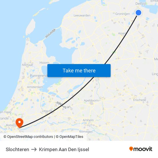 Slochteren to Krimpen Aan Den Ijssel map