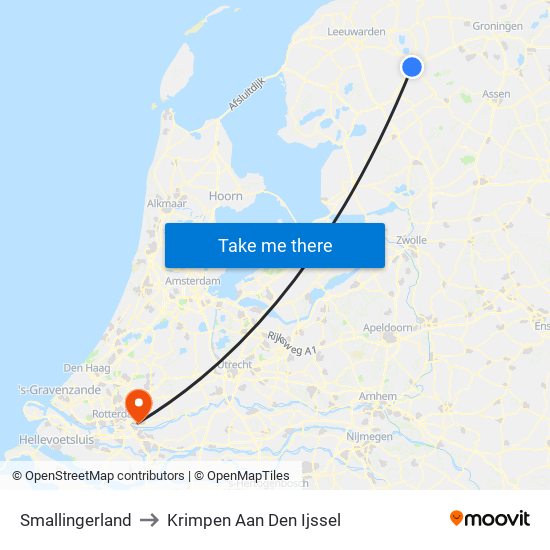 Smallingerland to Krimpen Aan Den Ijssel map