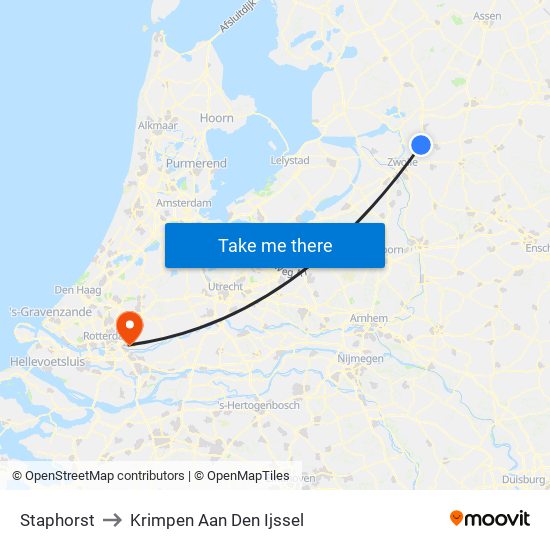 Staphorst to Krimpen Aan Den Ijssel map