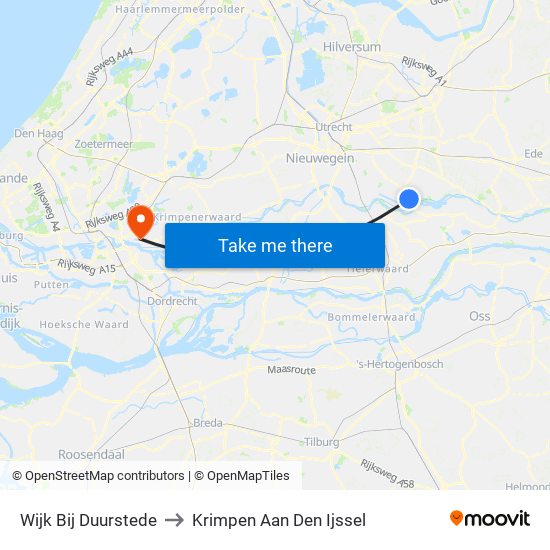 Wijk Bij Duurstede to Krimpen Aan Den Ijssel map