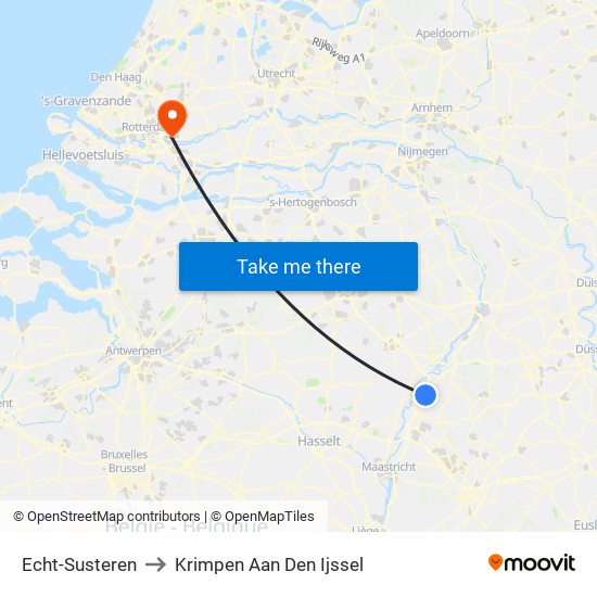 Echt-Susteren to Krimpen Aan Den Ijssel map