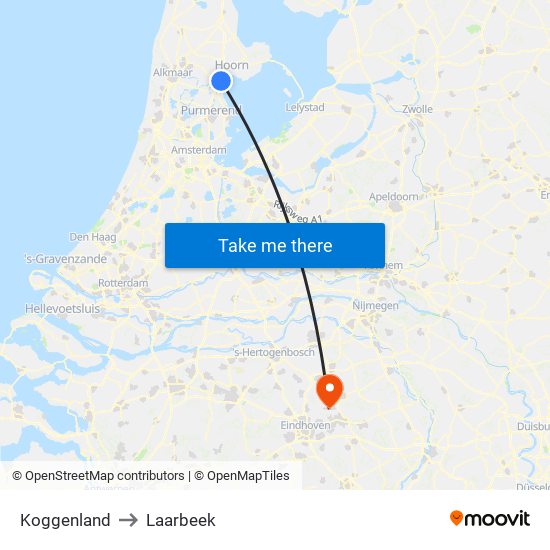Koggenland to Laarbeek map