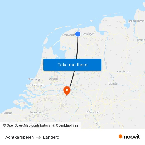 Achtkarspelen to Landerd map
