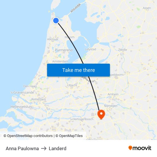 Anna Paulowna to Landerd map