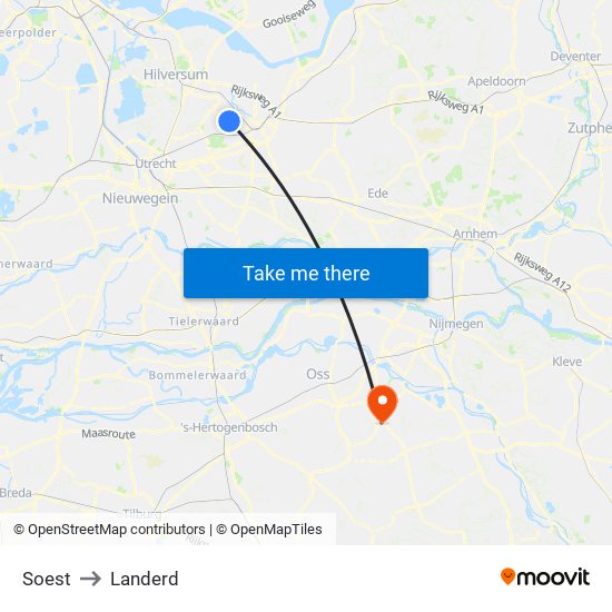 Soest to Landerd map