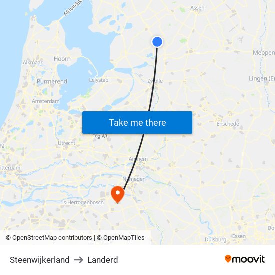 Steenwijkerland to Landerd map