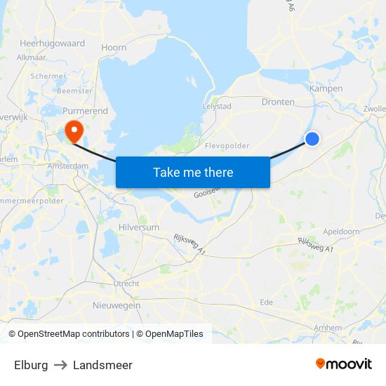 Elburg to Landsmeer map