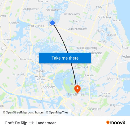 Graft-De Rijp to Landsmeer map