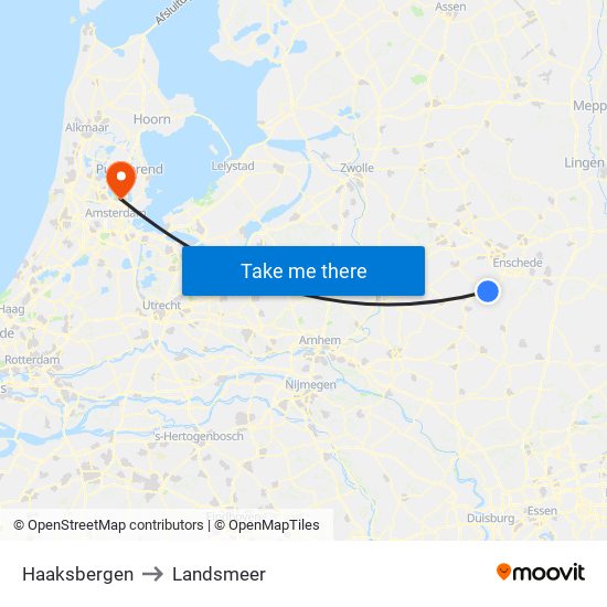 Haaksbergen to Landsmeer map