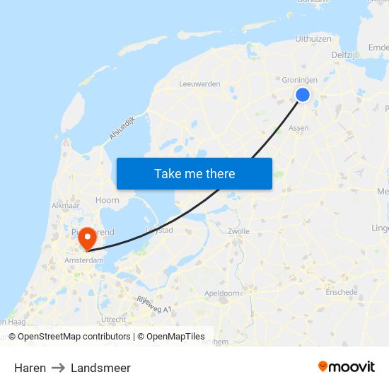 Haren to Landsmeer map