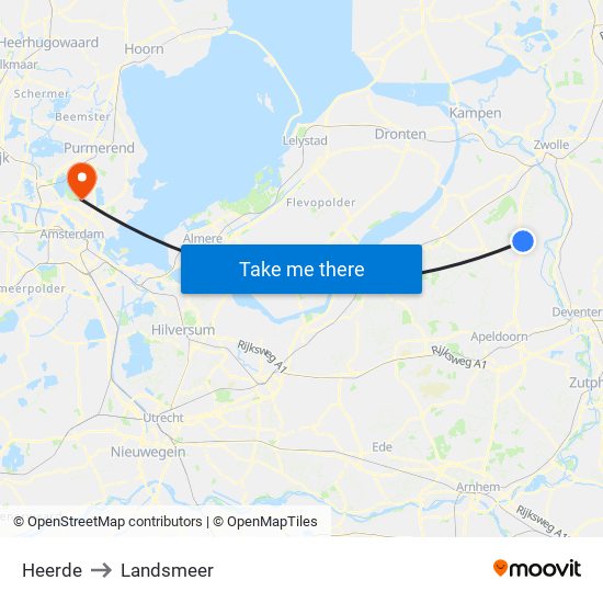 Heerde to Landsmeer map