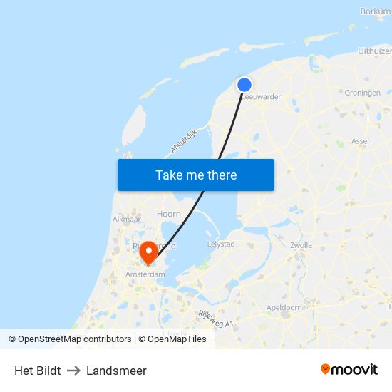 Het Bildt to Landsmeer map