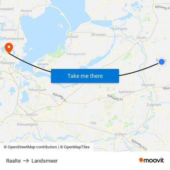 Raalte to Landsmeer map