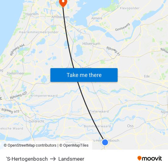 'S-Hertogenbosch to Landsmeer map